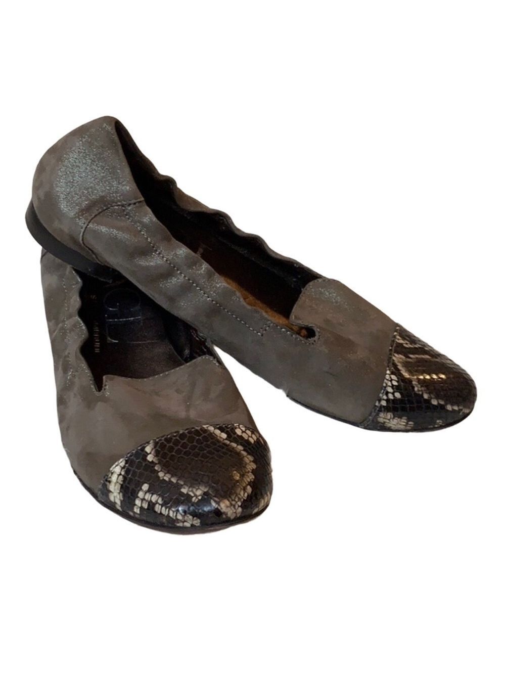 Attilio Giusti Leombruni ballet flats with animal print toe cap Size 38.5 = 8.5